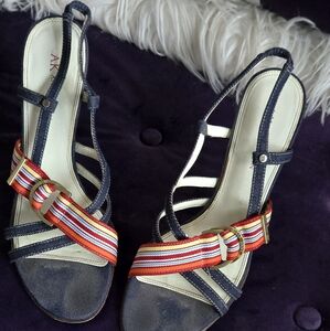 Anne Klein Women's Strappy Sandals - Navy and Multicolor